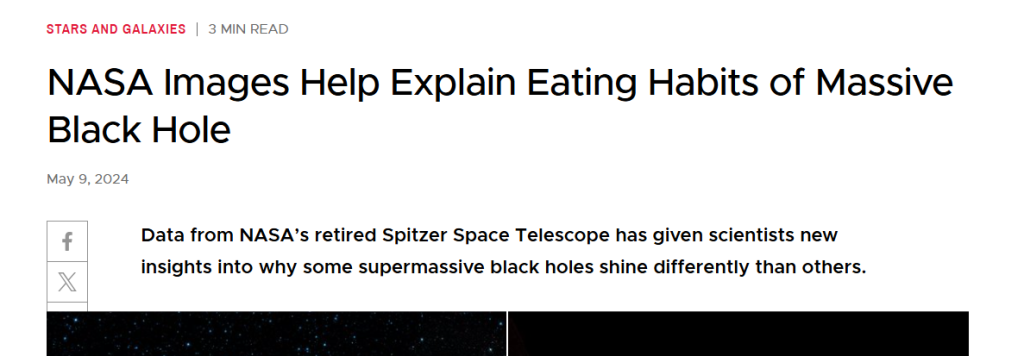 NASA humor on press release black holes.
